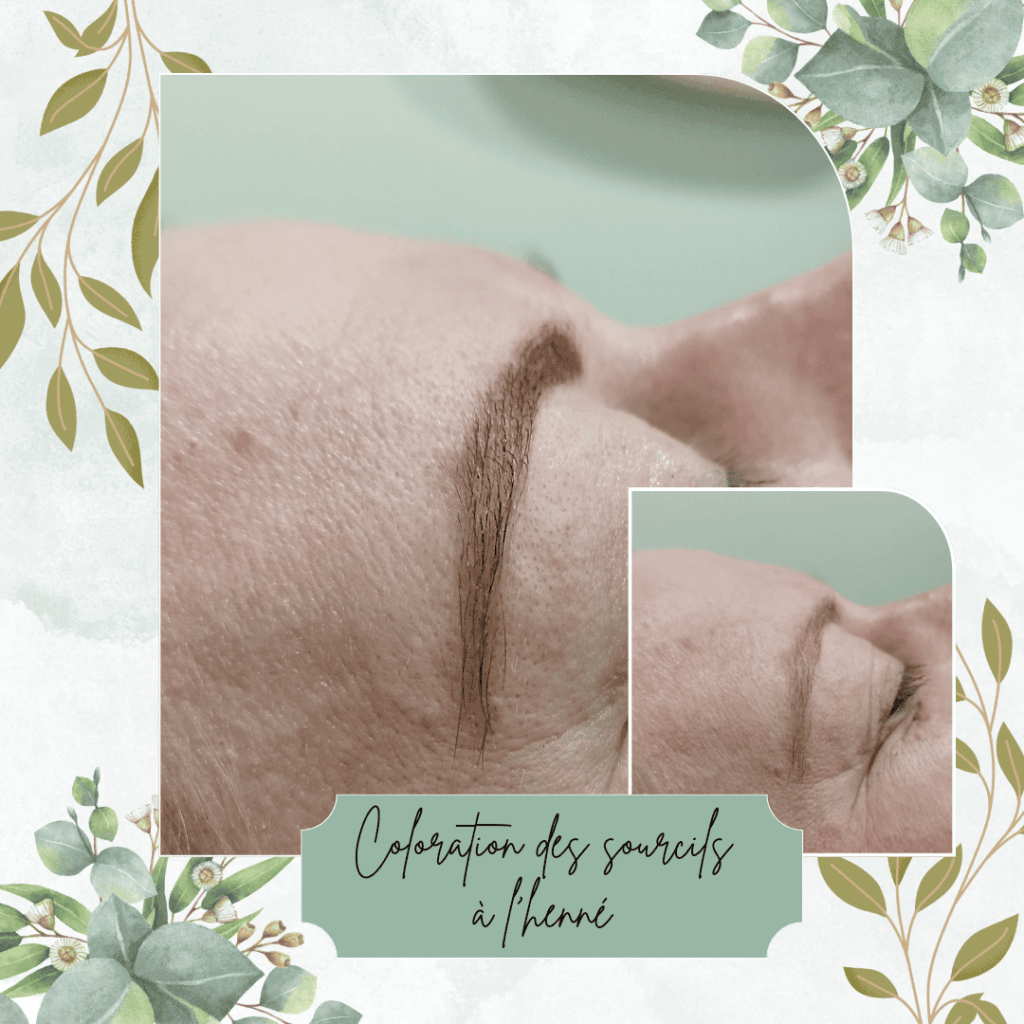 Coloration des sourcils au henné réalisée par votre esthéticienne à Bruay la Buissière.